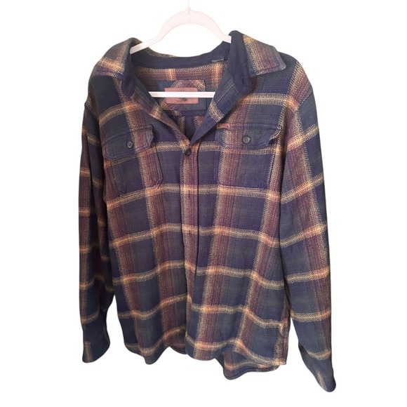 Orvis Other - Orvis Plaid Flannel Shirt L Navy Tan Outdoor Workwear Cabincore Rugged